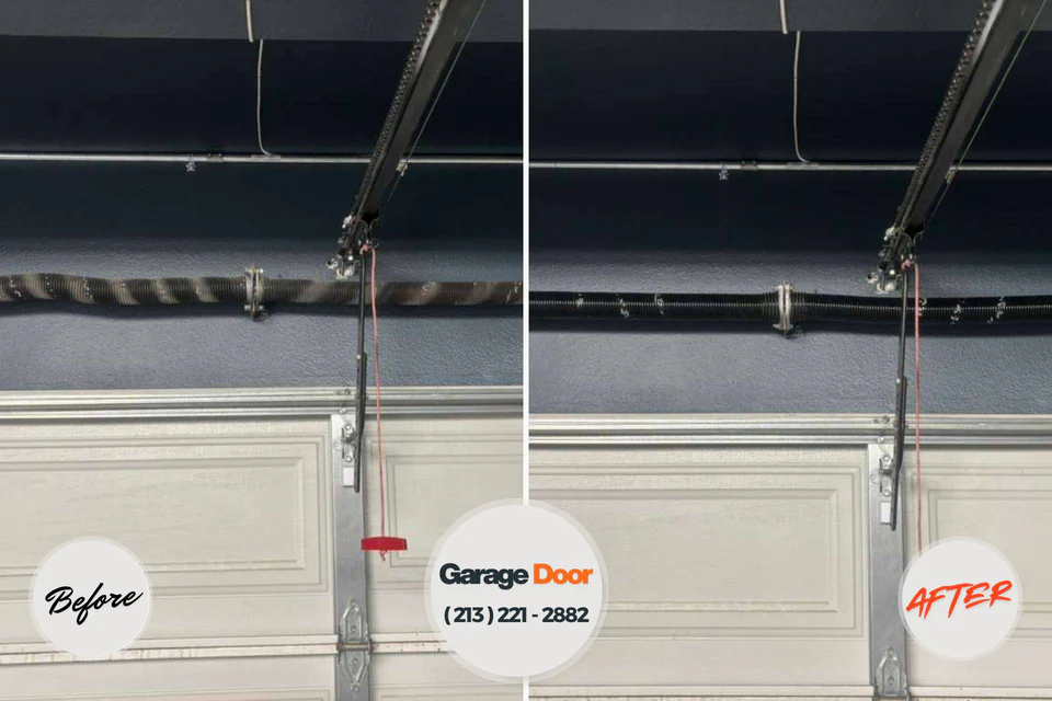 Before and after: garage door repair Orchard Hills, PA
